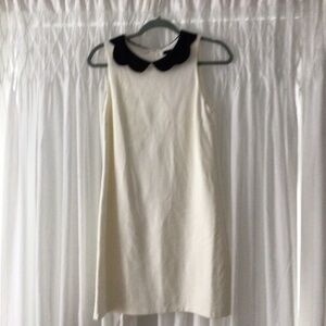 Bloomingdales Cream Dress with Black Scalloped Collar
